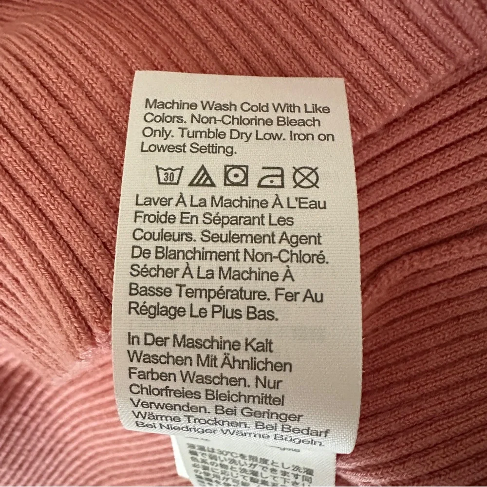 J.Crew Pink Puff-Sleeve Silk-Blend Short Sleeve Ribbed Knit Top Sweater